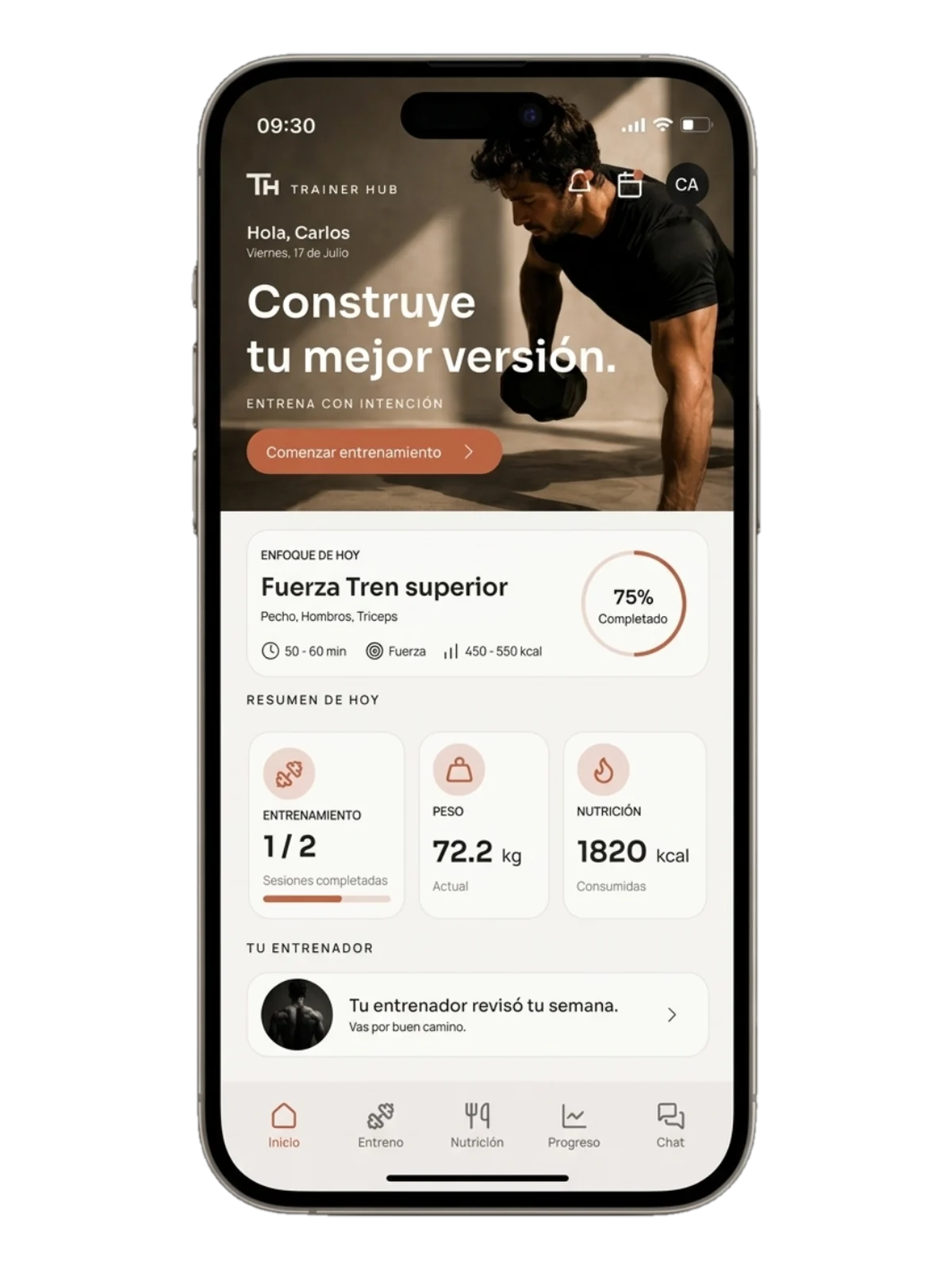 Pantalla de inicio de la app OnMoven